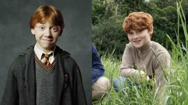 Rupert Grint y Alastair Stout, el futuro Ron Weasley.