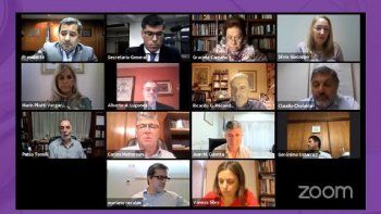 El plenario del Consejo de la Magistratura sesión por Zoom, ante la imposibilidad de una reunión presencial.