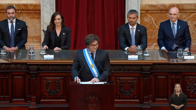 Javier Milei durante la presentación del Presupuesto 2025.