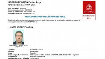 interpol disparo el alerta roja contra pepin rodriguez simon