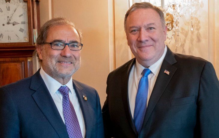Argüello se reunió con Pompeo en Estados Unidos