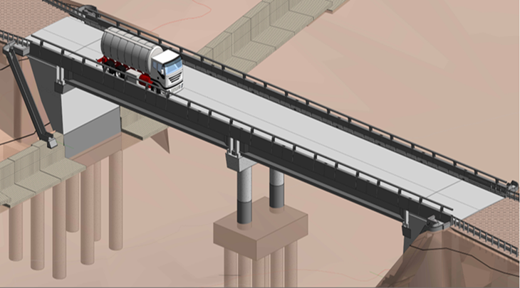 Representaci&oacute;n gr&aacute;fica del puente r&iacute;o Los Patos
