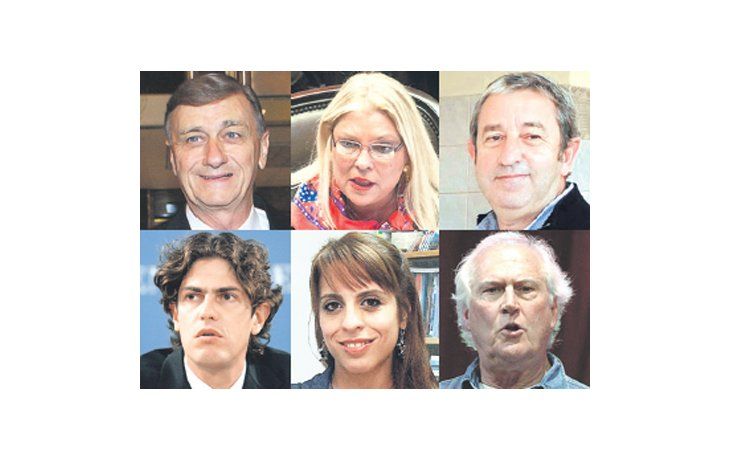 Hermes Binner, Elisa Carrió, Julio Cobos, Martín Lousteau, Victoria Donda y Fernando Pino Solanas