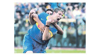 Martín Palermo y el grito sagrado; fue su 18o gol a River con la camiseta de Boca, y el último.