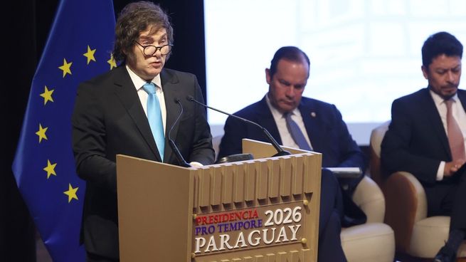 Javier Milei expuso su discurso en la ceremonia de firma del acuerdo Mercosur-UE.