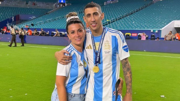 Angel Di Maria y su esposa