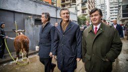Etchevehere, Macri y Pellegrina.