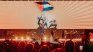 Gorillaz on the stage of the Ovo Arena Wembley.