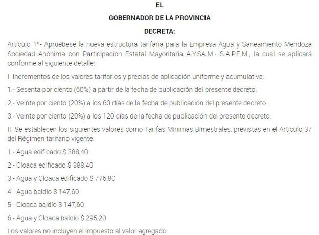 El decreto 46 fue publicado este mi&eacute;rcoles en el Bolet&iacute;n Oficial de la provincia.