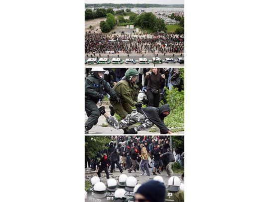 Incidentes en Alemania contra el G-8: suman 520 los heridos y 165 los detenidos