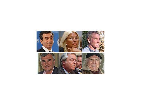 Florencio Randazzo, Elisa Carrió, Francisco De Narváez, Gerardo Morales, Federico Pinedo y Pino Solanas.