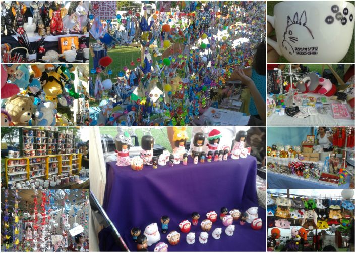 Grullas, muñecas kokeshi, adornos, muñecos y diversos artículos relacionados con la cultura japonesa.