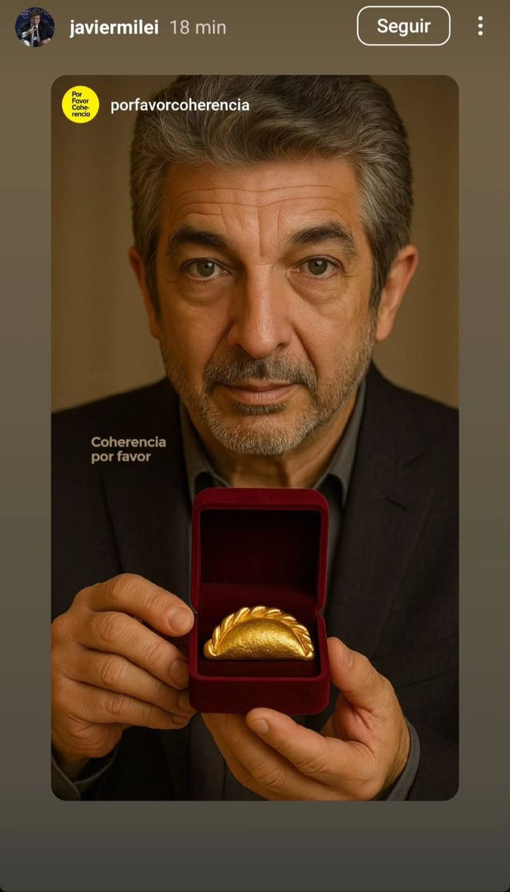 Javier Milei pointed against Ricardo Darín for his statements about the price of empanadas