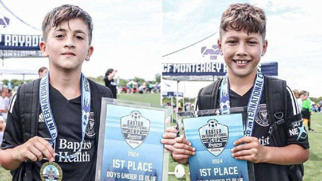 Thiago Messi y Benjamín Suárez campeones en el Inter Miami