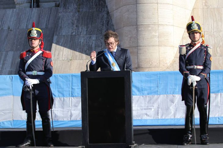 El discurso de Milei engoló la figura de Belgrano y convocó a la unidad