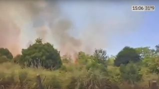 Por la cercanía del incendio, evalúan cerrar momentáneamente el Aeropuerto.