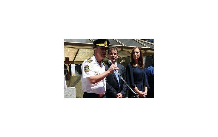 Bressi, Ritondo y Vidal, en la jura del primero como jefe de la Policìa Bonaerense.
