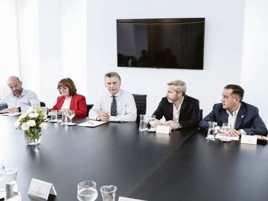 gabinete. Macri ayer en Olivos con Frigerio, Dietrich, Bullrich y cía.