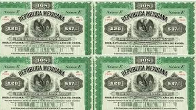 1859: El presidente Miguel Miramón emite en 1859, los conocidos Bonos Jecker: antecedente de la intervención francesa.