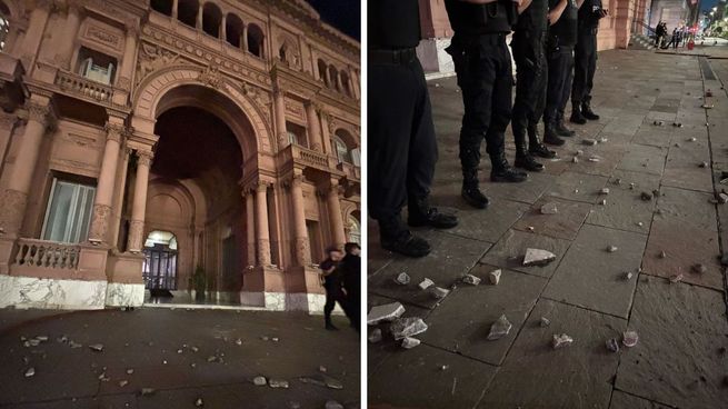 Así quedó la Casa Rosada tras la llegada de los manifestantes.&nbsp;&nbsp;