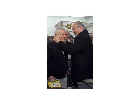 Carlos Tomada y Antonio Caló a los abrazos en un centro de capacitación de la UOM en Vicente López