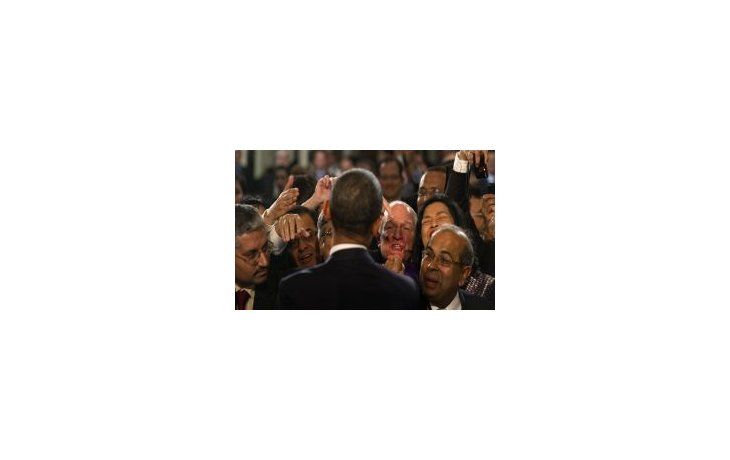 Cálida recepción de la India a Obama.