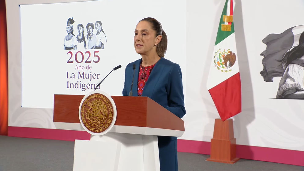 Claudia Sheinbaum en la Mañanera de este miércoles.