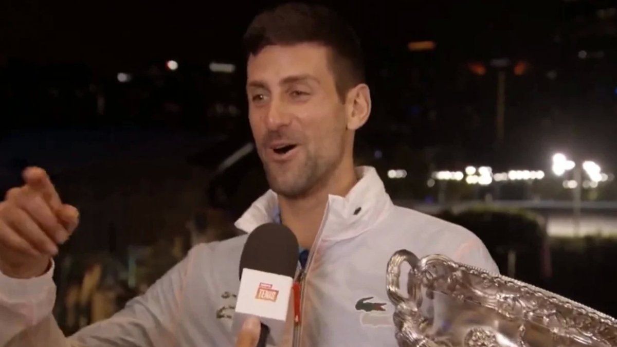 One more fan: Djokovic was encouraged to sing “Muchachos” and broke it
