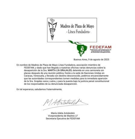 El comunicado de Madres de Plaza de Mayo.