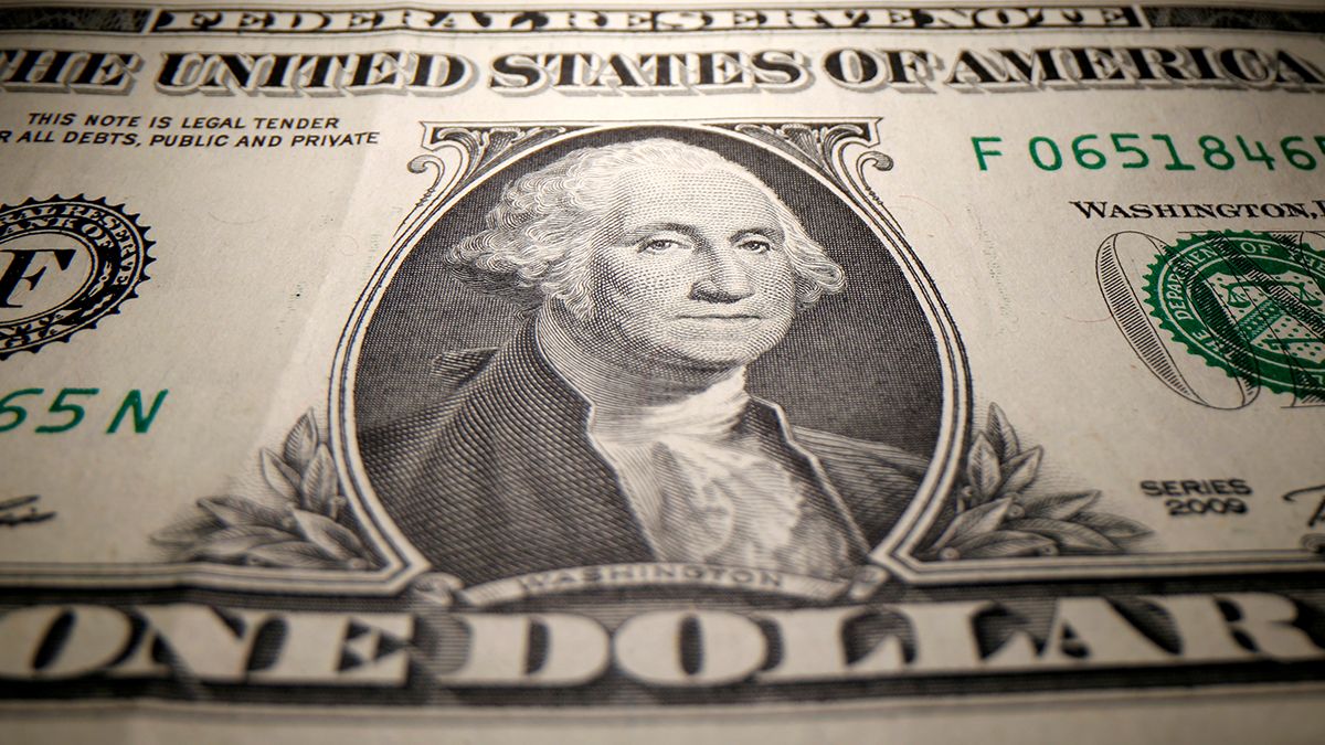 The dollar fell and left behind four days of rising