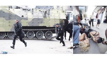 Tras los tanques, ingresaron los efectivos de elite, que inéditamente recibieron aplausos de los pobladores. El asalto tomó por sorpresa a muchos habitantes de Vila Cruzeiro, como a dos mujeres que trataban de protegerse.