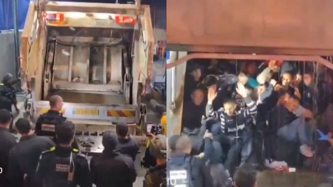 La Policía israelí interceptó un camión de basura con 60 palestinos dentro intentando entrar al país.