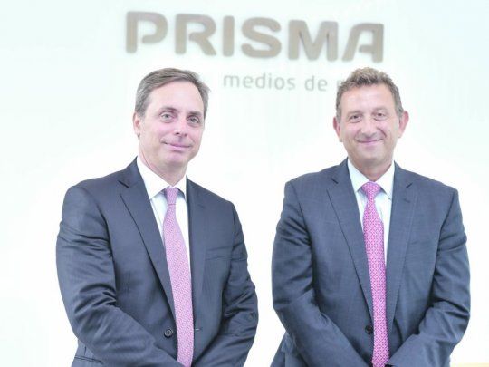 Anuncio. Juan Pablo Zucchini (izq), de Advent International, y Diego Maffeo, CEO de Prisma, ayer en la sede ubicada en Parque Patricios.