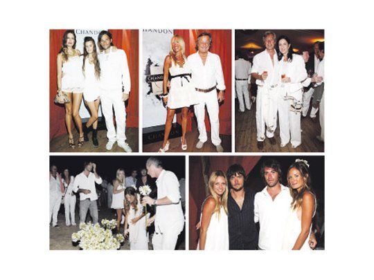 1- Dolores Barreiro, Bernardita Barreiro y Matías Camisani. 2- Cristiano Rattazzi y Alicia Fernández. 3- Germán Neuss y Margareth Henríquez. 4- La Fiesta de Blanco que organizó Chandon siguiendo un ritual brasileño. 5- Geraldine Neumann, Jorge Otamendi, Facundo Pieres y Paula Chávez.