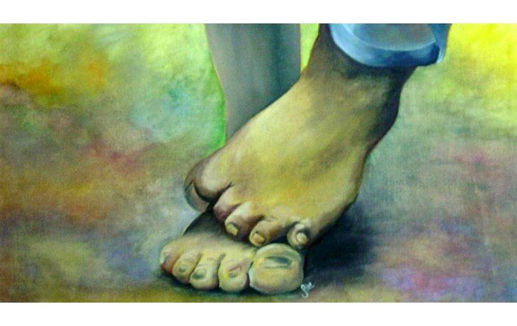 Uno de cada dos niños en la Argentina es pobre. (Foto: pintura El niño sin zapatos)