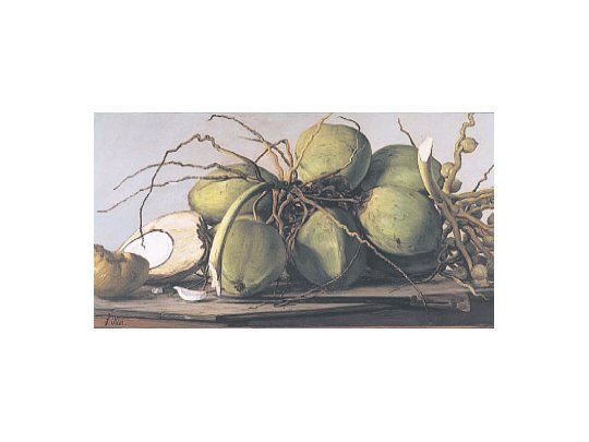 “Bodegón con cocos”, una de las más de 80 obras de Francisco Oller, provenientes de distintos países, para la muestra con la que el Museo de Arte de Puerto Rico celebra a una figura clave del arte de la isla.