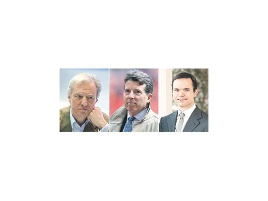 Los máximos responsables del escándalo de la Libor del banco Barclays, su presidente, Marcus Agius; el CEO, Bob Diamond, y el director de operaciones, Jerry Del Missier.