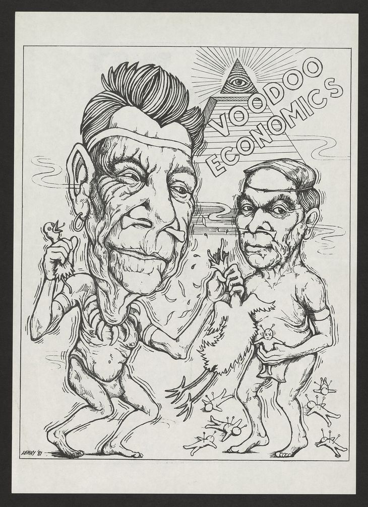 En 1980 Ronald Regan fue acusado por George W. Bush de proponer una “Economía Vudú”. Si bien el tema no está saldado, las “Reganomics” sacaron a los EE.UU. de la estanflación y los encaminaron en una senda de crecimiento. En 1980 Ronald Regan fue acusado por George W. Bush de proponer una “Economía Vudú”. Si bien el tema no está saldado, las “Reganomics” sacaron a los EE.UU. de la estanflación y los encaminaron en una senda de crecimiento.