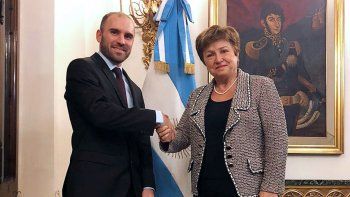 El ministro de Economía, Martín Guzmán y la directora del Fondo&nbsp;Kristalina Georgieva.