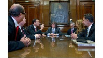 Amado Boudou junto a empresarios de la alemana Evonik.