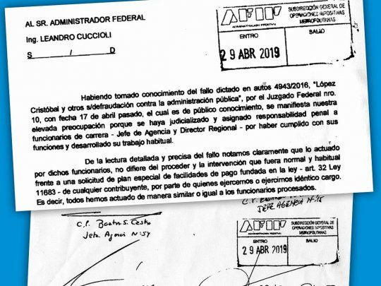 Misiva. Responsables del aréa metropolitana de la AFIP unificaron su reclamo.