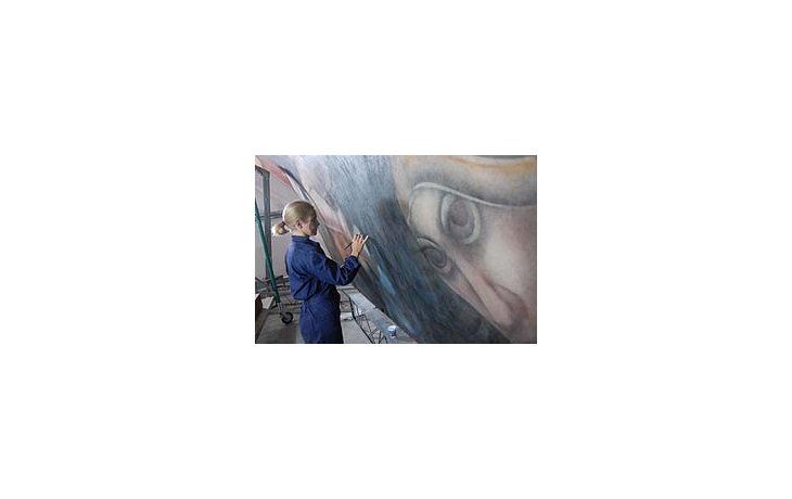 La restauración del mural comenzó a fines del 2008.