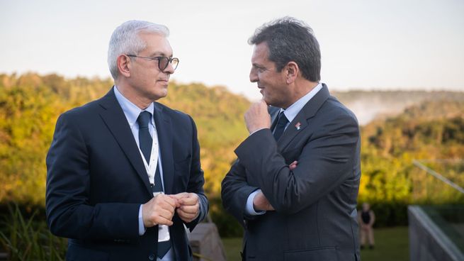 Julián Domínguez y Sergio Massa en Iguazú.&nbsp;