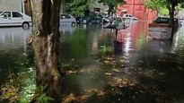 Calles inundadas por el temporal en el AMBA.