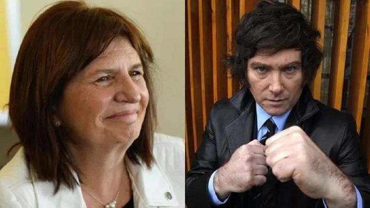 Patricia Bullrich y Javier Milei. 