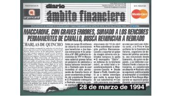 ámbito.com | Redrado, como en 1994, dispuesto a dar pelea