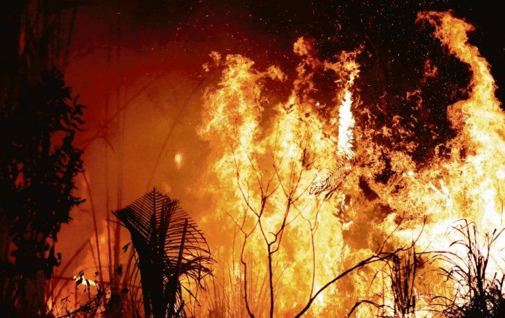 Catástrofe. Los focos de incendio persisten pese a que el presidente Bolsonaro dio por superada la crisis que afecta al pulmón del planeta.