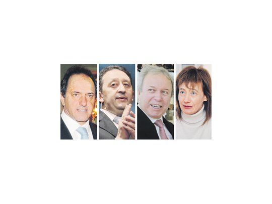 Daniel Scioli, Celso Jaque, Daniel Peralta, Fabiana Ríos