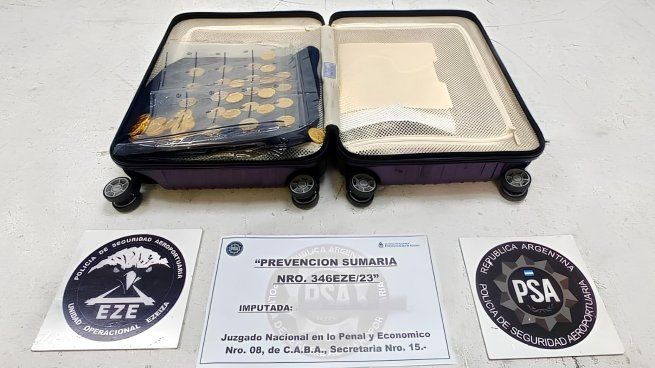 La valija fue interceptada y secuestrada por efectivos de la Policía de Seguridad Aeroportuaria (PSA).