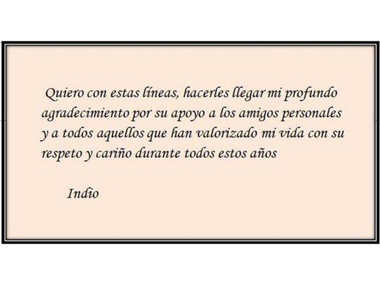 El mensaje publicado por Carlos Indio Solari.